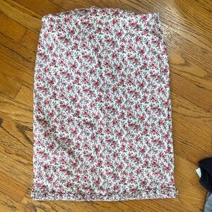 Ralph Lauren Black Label Red and White Floral Pencil Skirt